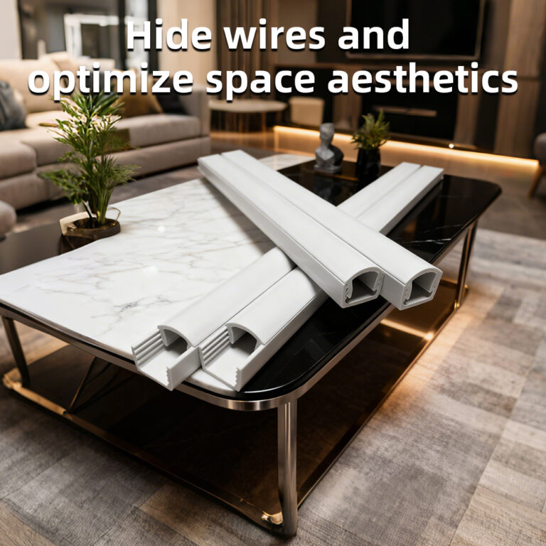 Cable Tray PVC Self-Adhesive Easy-to-Install White Surface-Mounted Cable Tray, Durable & Damage-Resistant Type, Flame-Retardant Cable Organizer & Concealer for Home & Office