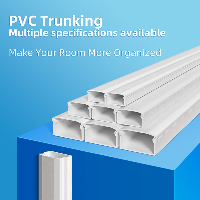 PVC Cable Trunking Square Surface-Mounted, Flame-Retardant & Self-Adhesive Invisible Wiring Duct for Network & Power Cables