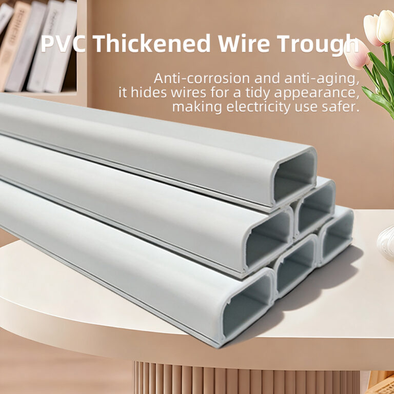 Self-adhesive Double-layer Cable Concealer, Cable Cover, TV Cable Organizer & Protective Sleeve, Cable Hiding Device, White Double-layer Thickened Cable Tray, Floor Cable Concealer, Cable Management, Wall & Floor Cable Concealment, Wire Cable Tray, Self-adhesive Cable Tray (Easy to Install) Cable Protective Sleeve. Paintable, Aesthetic and Practical!