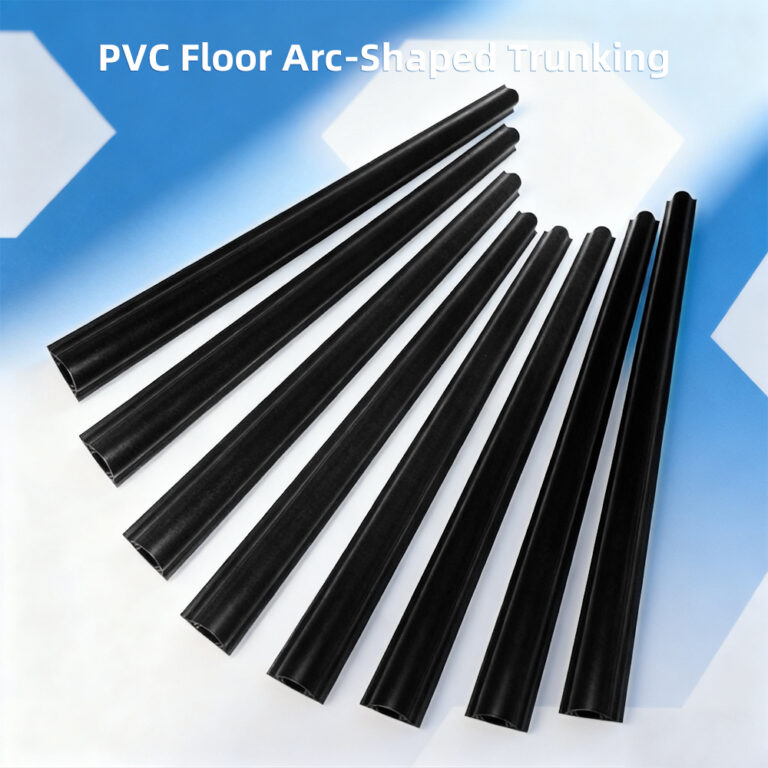 PVC Cable Duct, Self-Adhesive & Easy-to-Install, Floor Cable Duct with 4 Color Options, Step-Resistant, Durable & Damage-Resistant Type, Flame-Retardant Cable Organizer & Concealer for Home & Office