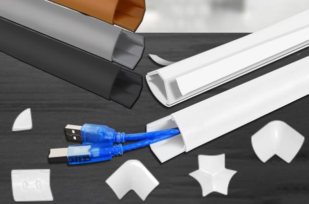 adhesive backed corner cable trunking cover image